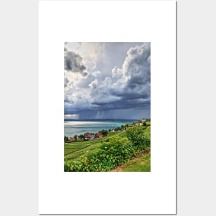 Rain Approaching Lake Constance, Germany Posters and Art